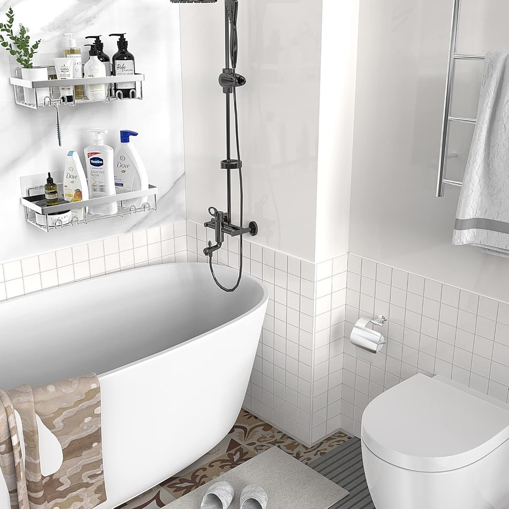 Wall-Mounted Shower Caddy - Durable, Rust-proof, and Space-Saving Design