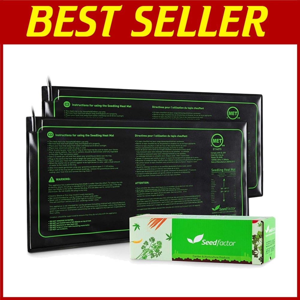 Waterproof 2 Pack Seedling Heat Mat - MET Certified