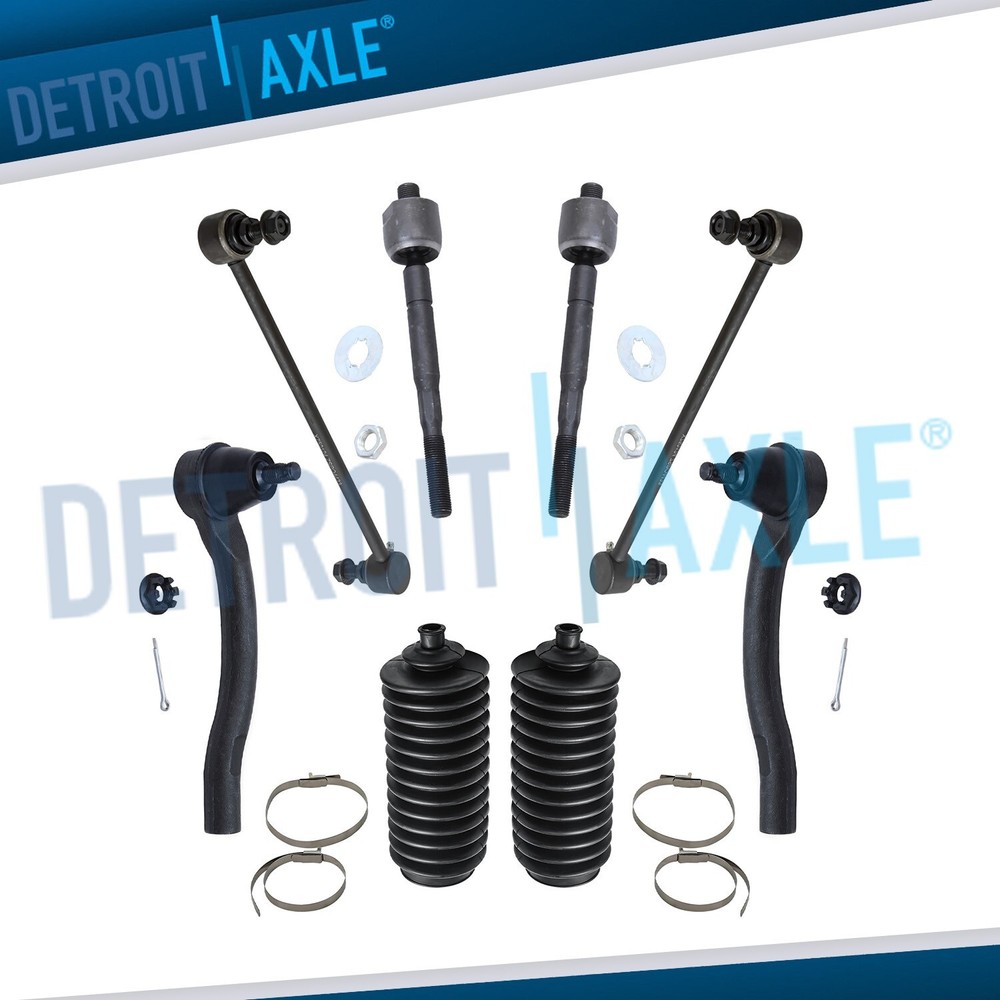 8pc Front Inner Outer Tie Rod Ends Stabilizer Sway Bars for 2007-2013 Acura MDX