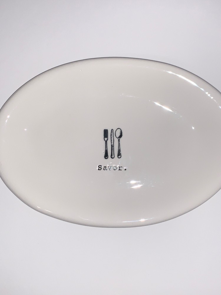 RAE DUNN Appetizer Plates "SAVOR"