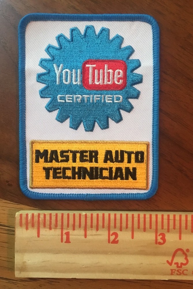 YouTube Certified Mechanic Patch - Master Auto Technician - BUY 3, GET 1 FREE!
