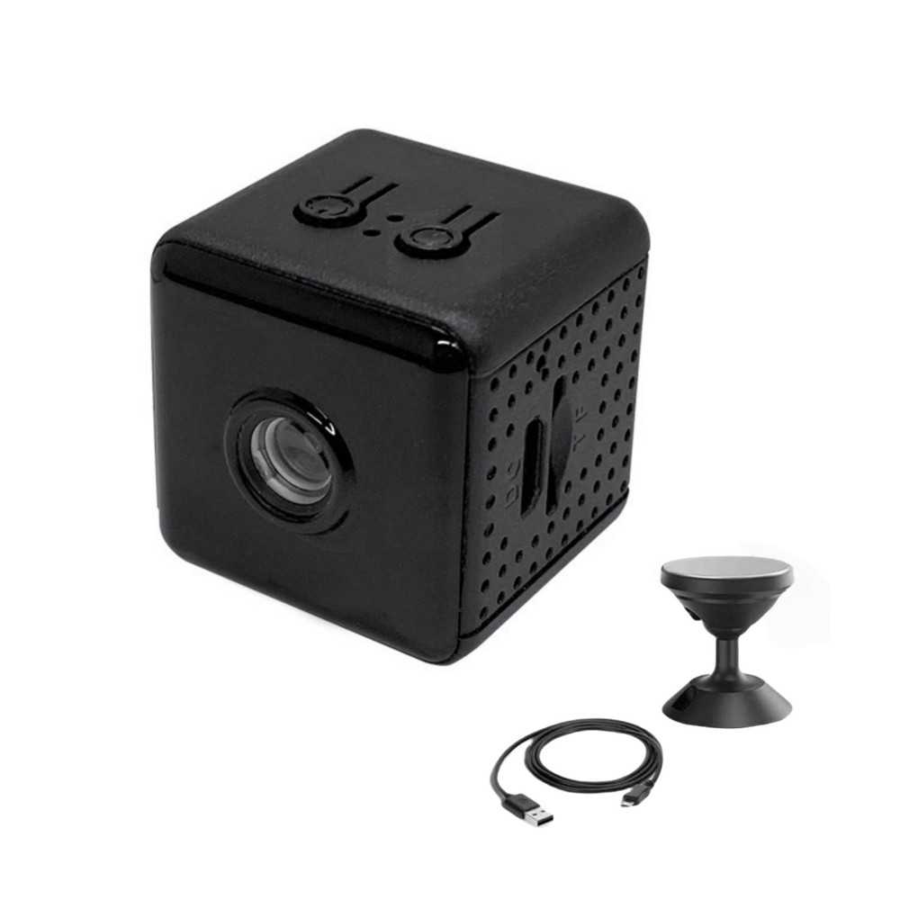 1080P WiFi Camera w/Ceiling Mount Night Vision Motion Alert iOS Android Black