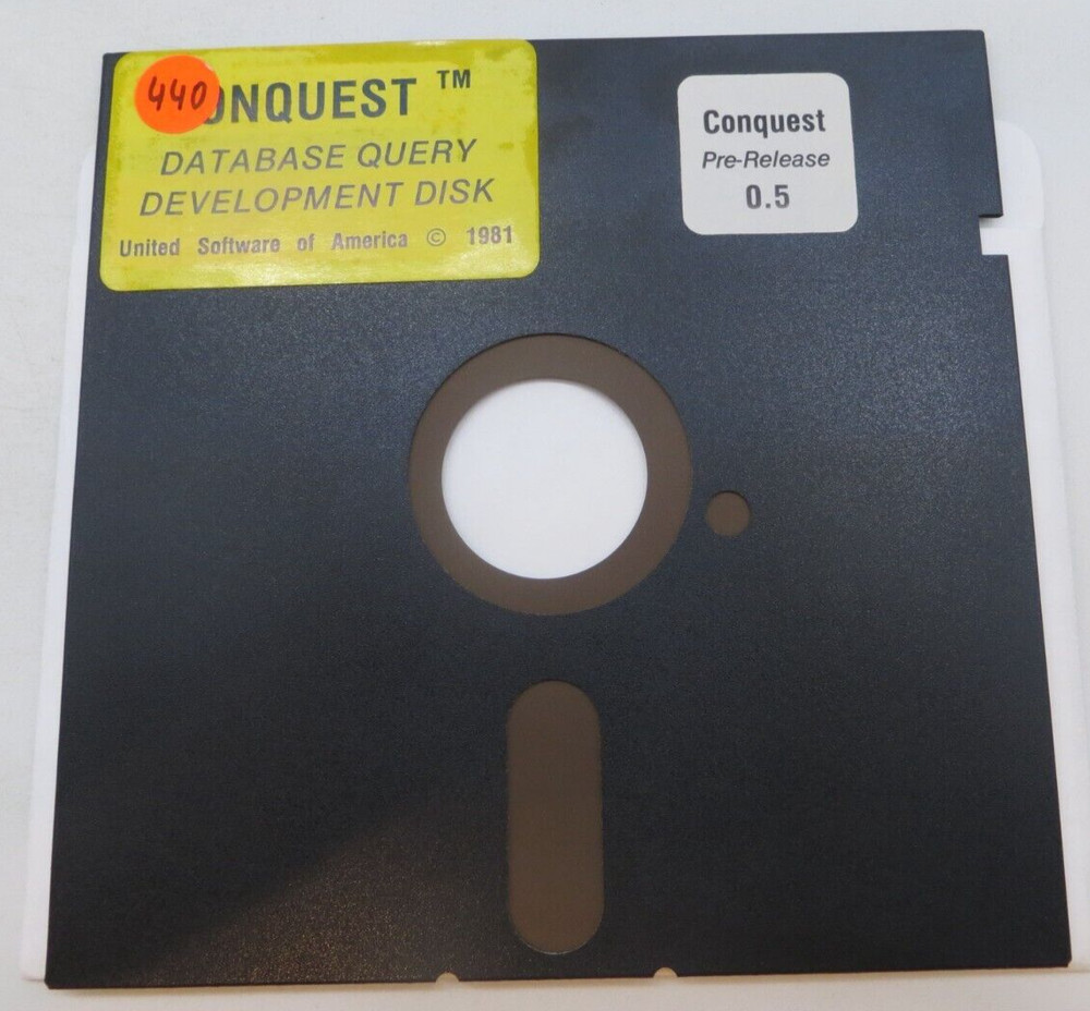 CONQUEST Pre-Release 0.5 DATABASE QUERY DEVELOPMENT 5.25" Floppy Disk