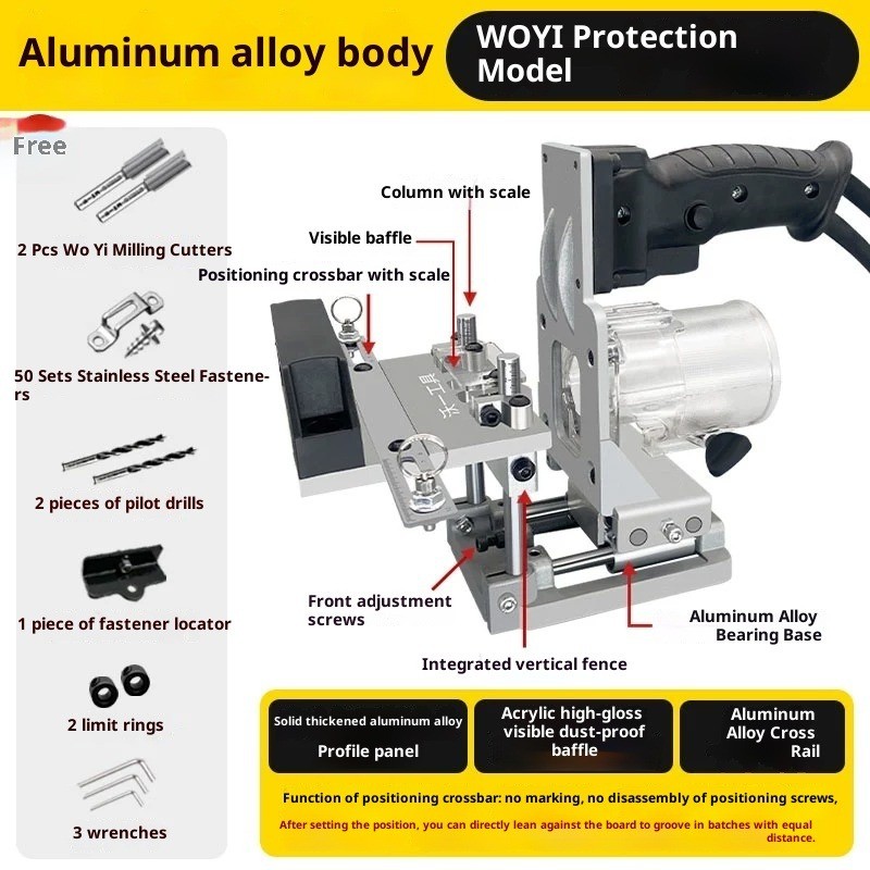 Compact Handheld Woodworking 2-in-1 Hidden Fastener Grooving Tool