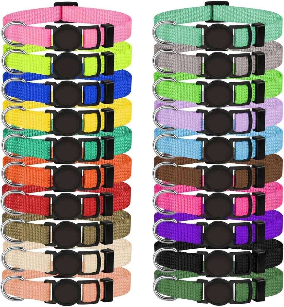 20 Pack Puppy ID Collar Identification Adjustable Breakaway Whelping Collars