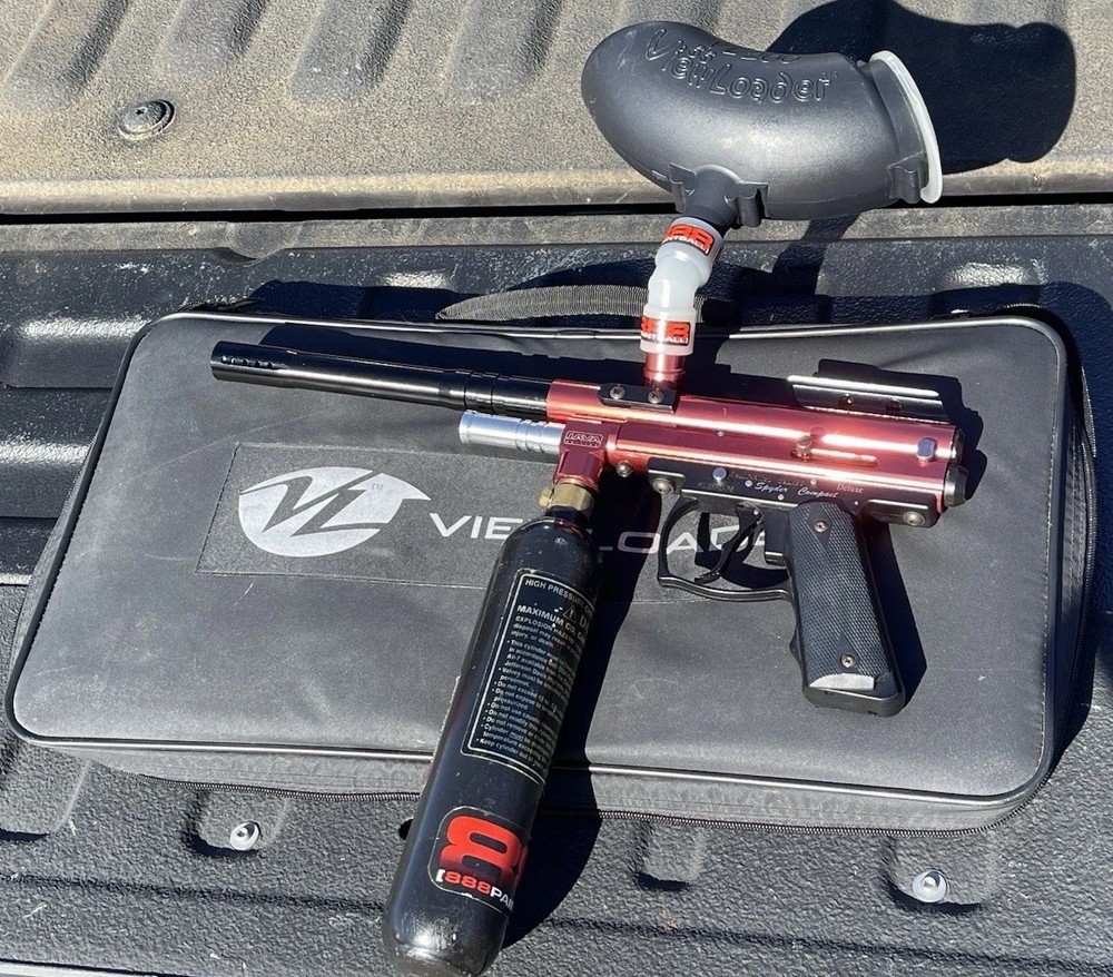 Spyder Compact Deluxe Paintball Gun, Semi-Automatic, Cal. 68, Red Java Edition