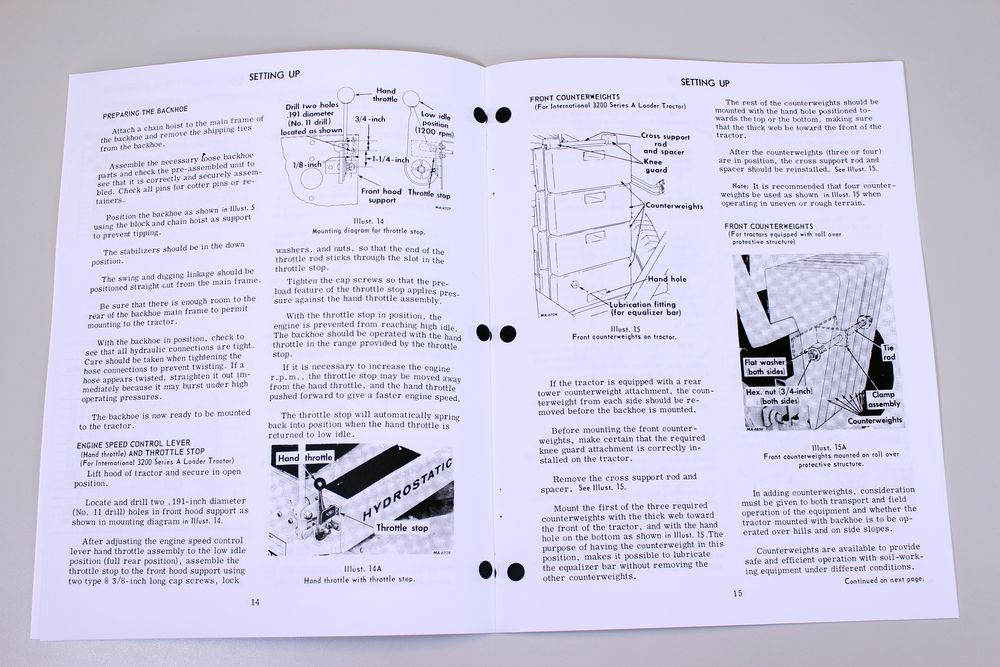 International 3082 A Backhoe Owners Operators Manual Maintenance Controls