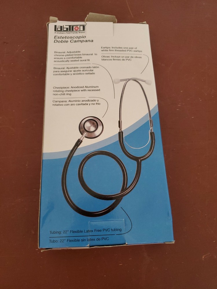 Labtron Dual Head Stethoscope Black New in Box