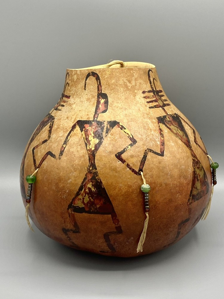 HAND PAINTED GOURD SIGNED GUSMAN 1996