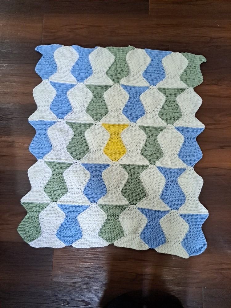 Handmade Crochet Baby Blanket Fish Pattern
