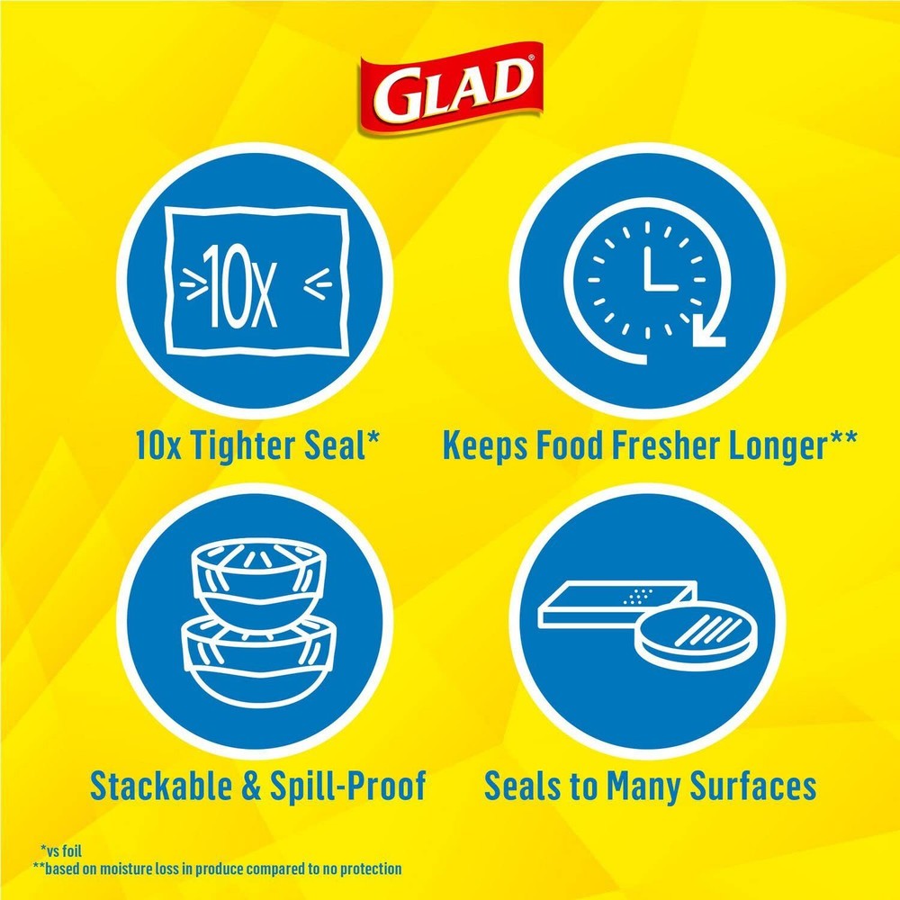 Glad Press'N Seal Multi Purpose Sealing Wrap - Leakproof, Airthight &