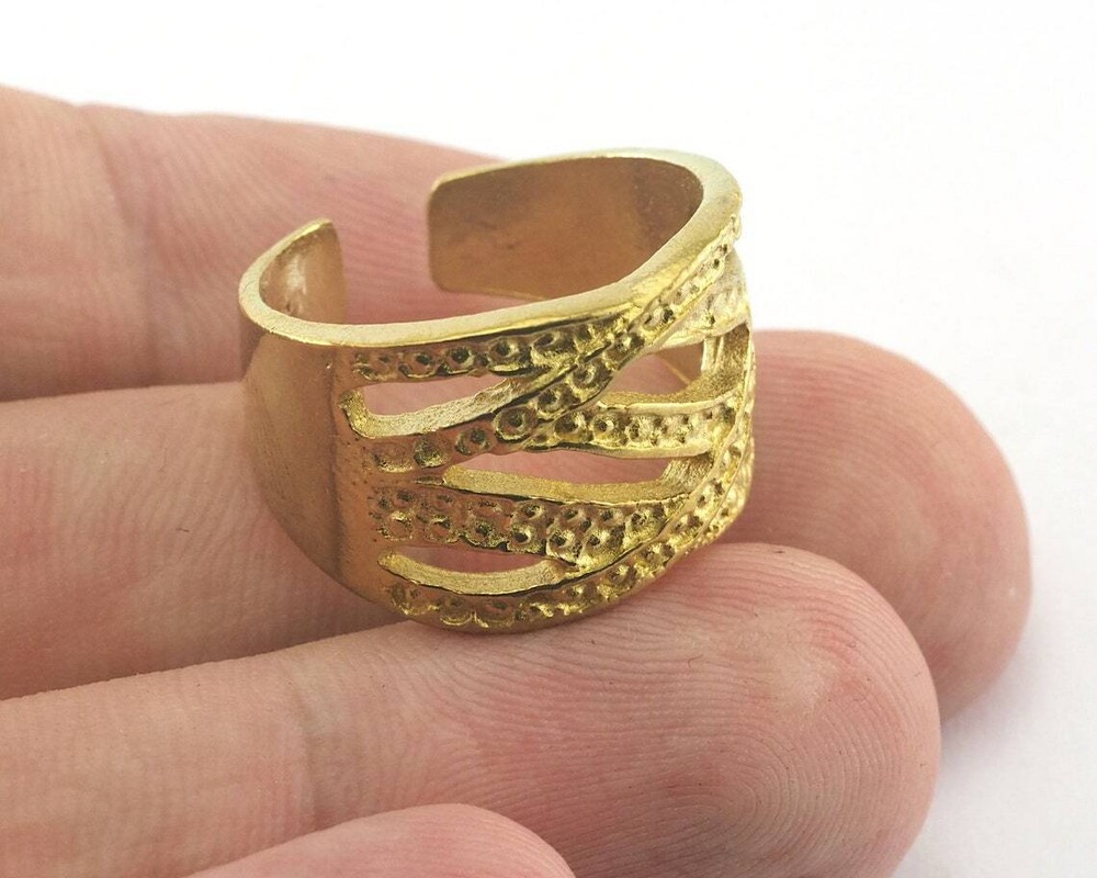 Band Ring Adjustable Raw Brass (18.5mm 8US inner size) 3892