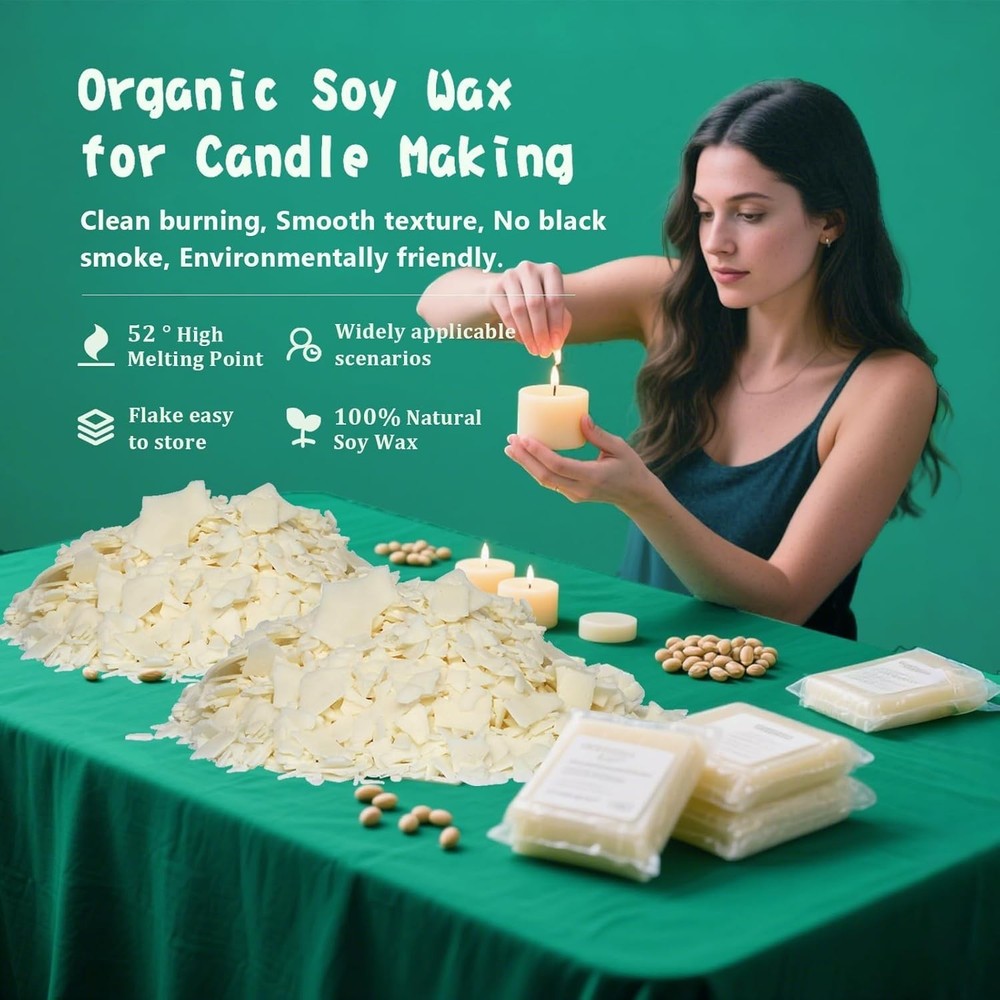 Beginner-Friendly Candle Making Kit - 100% Soy Wax & Essential Accessories