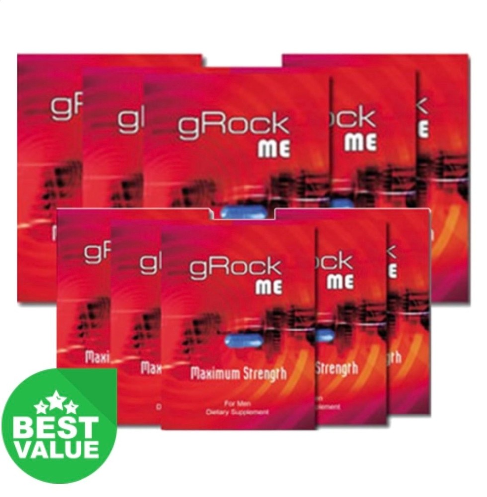 gROCKMe Natural Men's Supplement - Max Strength - No Side Effects  - 10 Pack