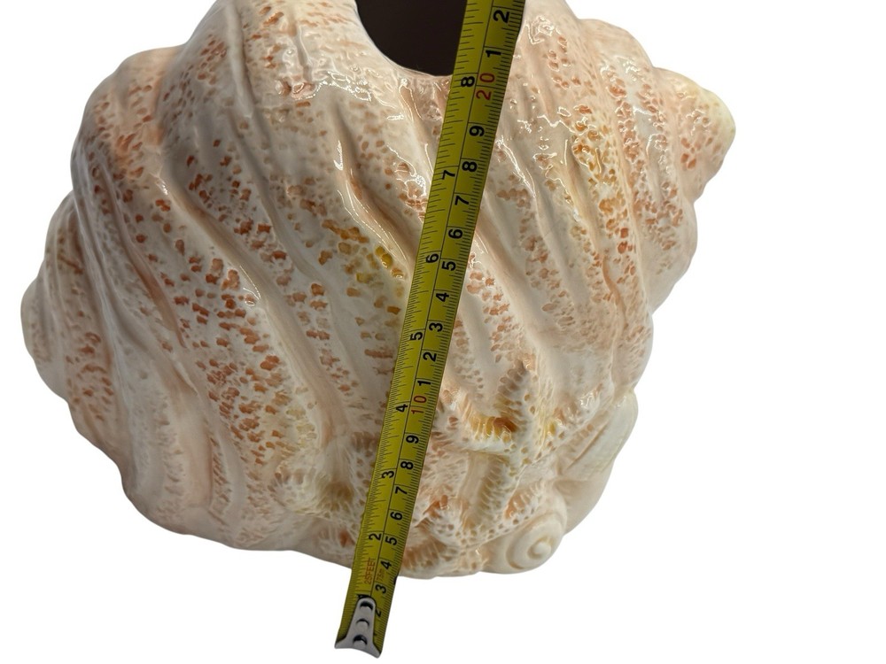 🐚🐚Vintage 80s Conch Sea 🌟Shell Tissue Box Cover Ceramic Pottery￼🐚🐚