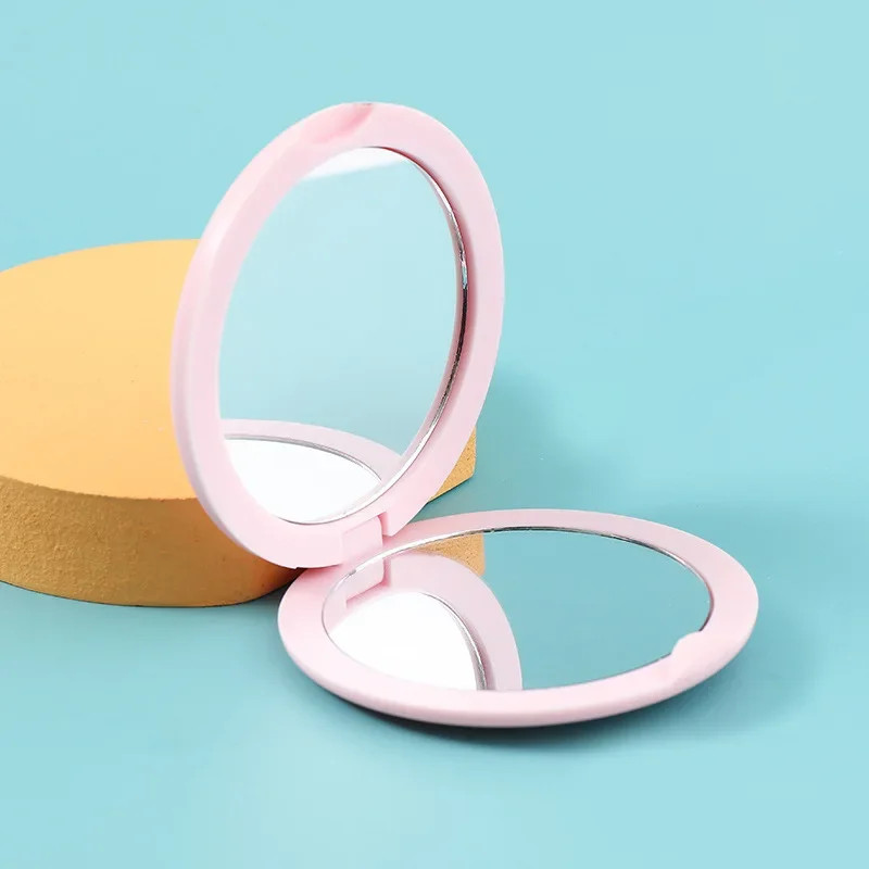 Round Folded Double Sided Mirror Wholesale Cute Mini Clamshell Student Portable