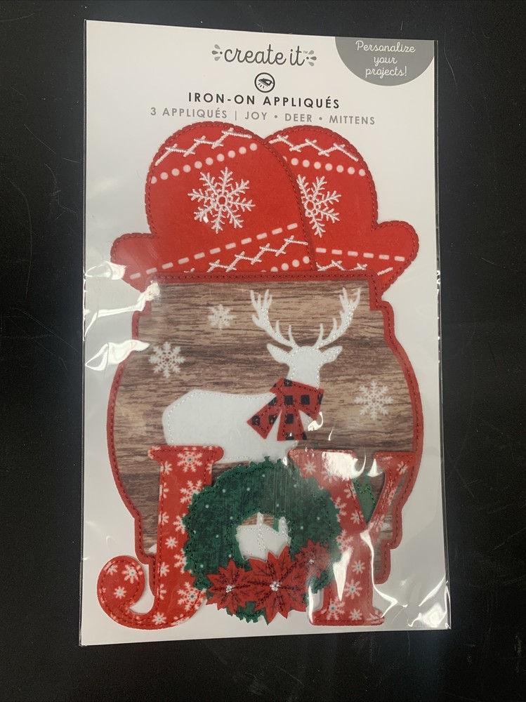 CREATE IT IRON-ON APPLIQUES Deer, Mittens & Joy