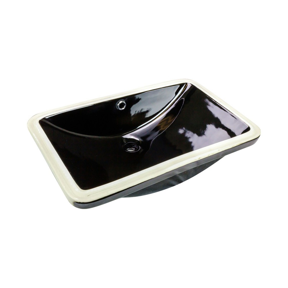 Moat Rectangular Shaped Undermount Bathroom Vanity Sink 24" X 15-3/4" Black