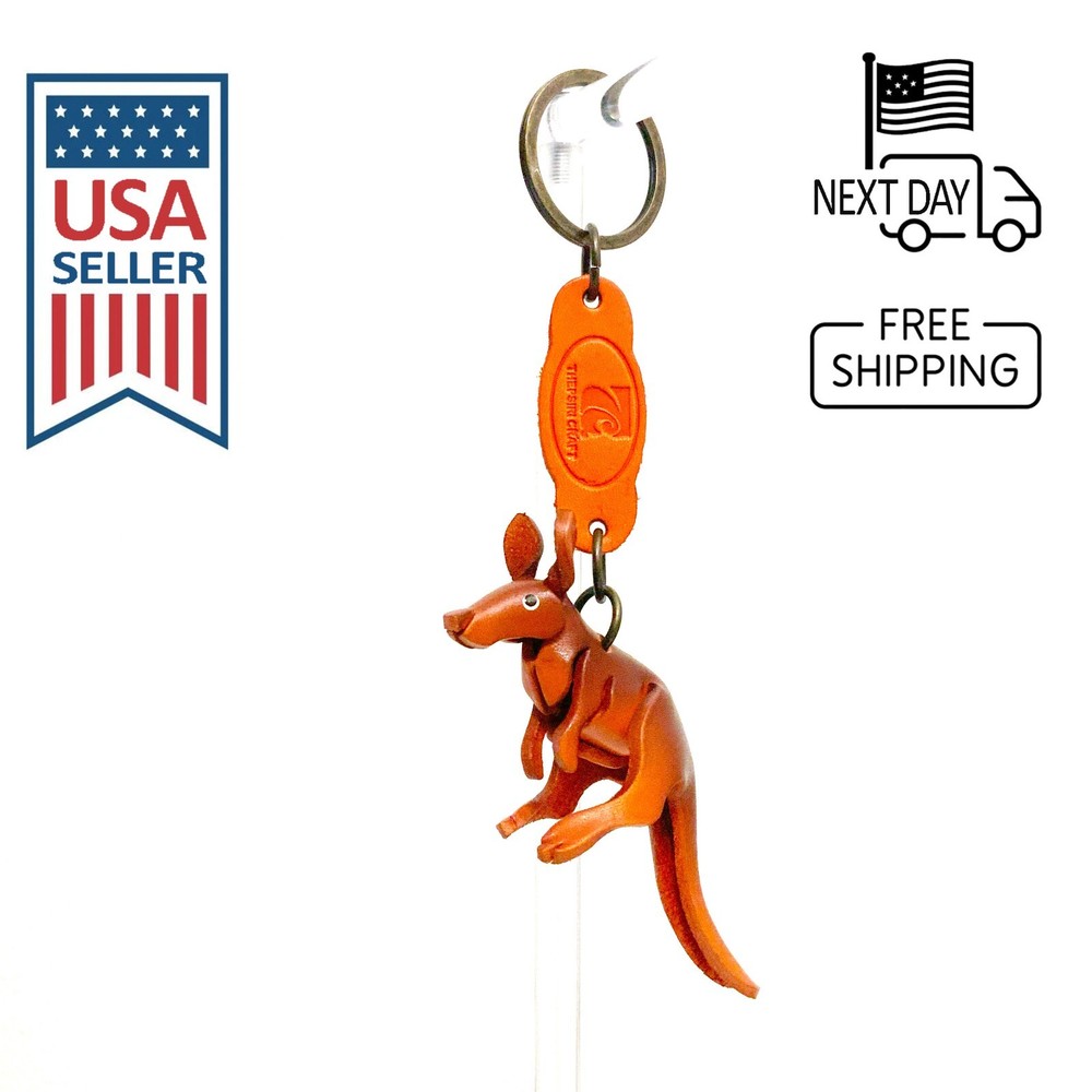 Kangaroo Handmade Leather Keyring