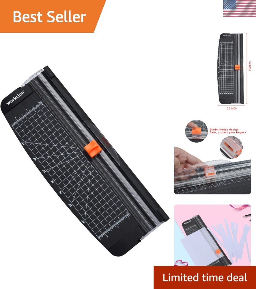 Safe Mini Paper Cutter with Hidden Blade Design - Lightweight and Precise Cuts
