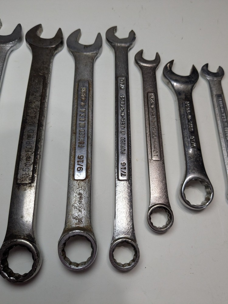 Nine Craftsman Combination Wrenches