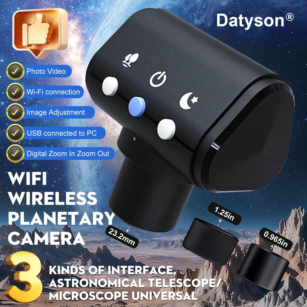 Datyson 2MP Electronic Eyepiece with WiFi - Wireless Telescope Camera for Smartp