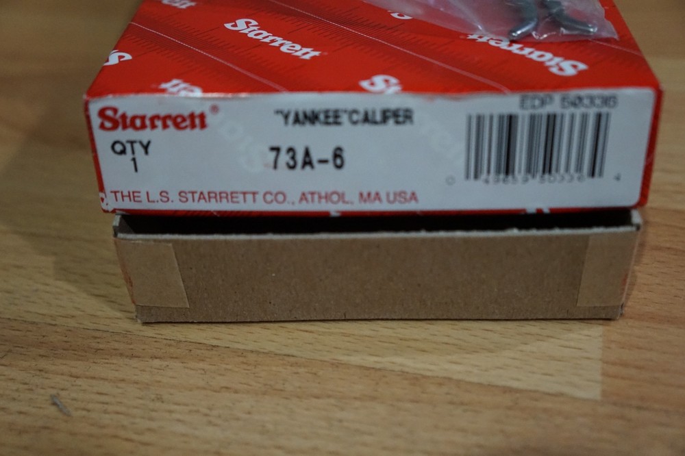 Starrett / Solid Nut Inside Spring Caliper, Flat Leg, 6" / No. 73A-6