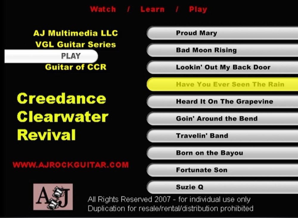Custom Guitar Lessons, Learn CCR! - DVD Video