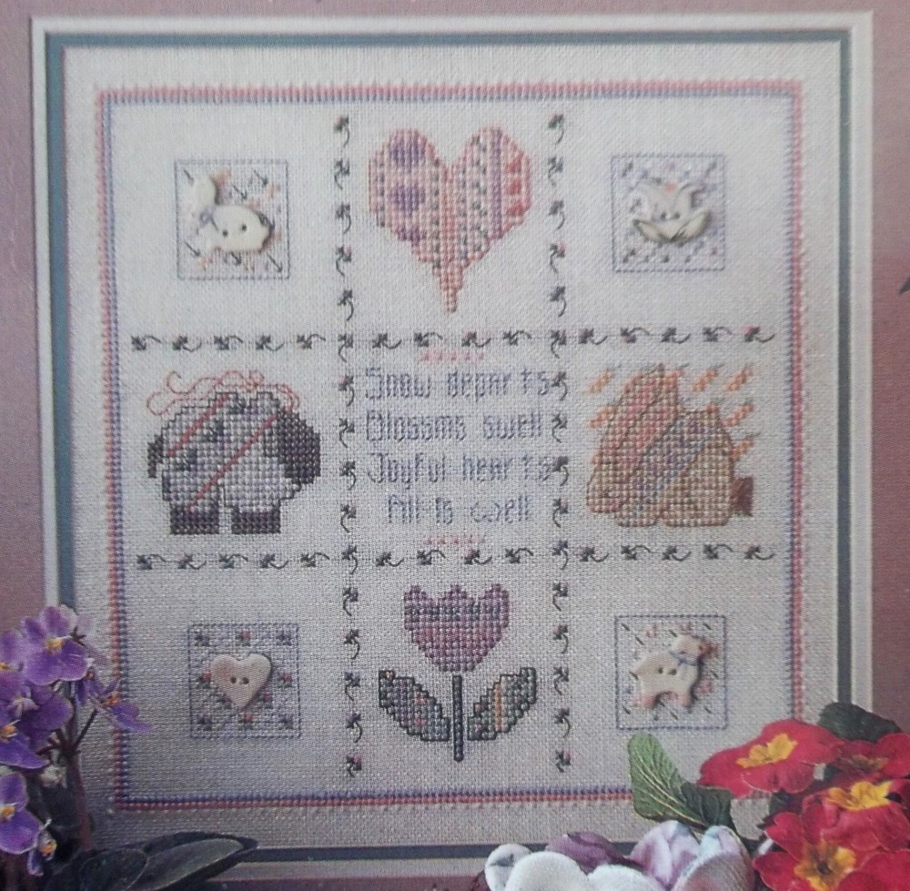 Shepherd's Bush Cross Stitch Chart/Pattern - Buttoned Hearts