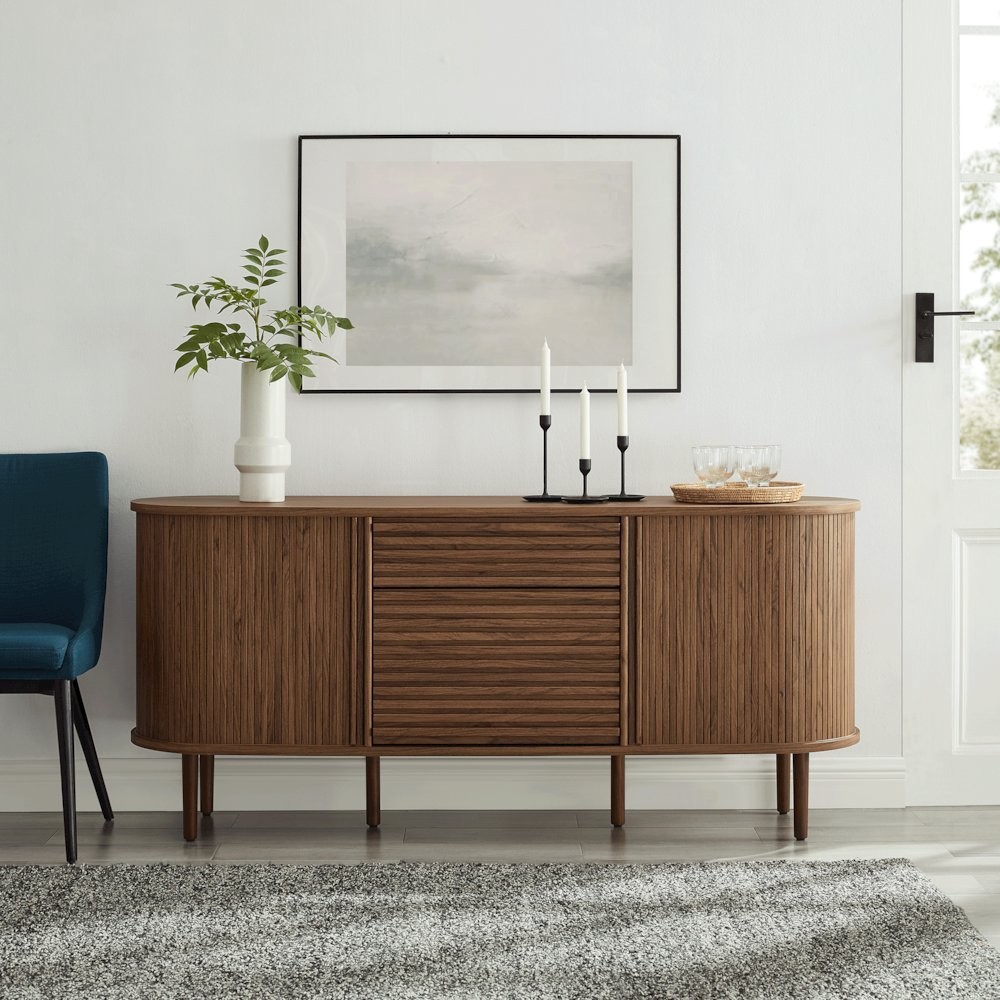 Harlan 67" Fluted Oval Sideboard Cabinet