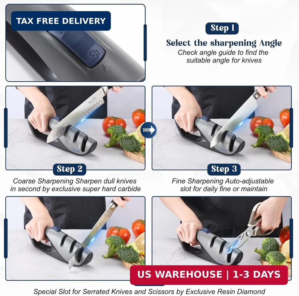 5-Angle Adjustable Knife Sharpener,Handheld Pocket Knife Sharpener, Suitable for