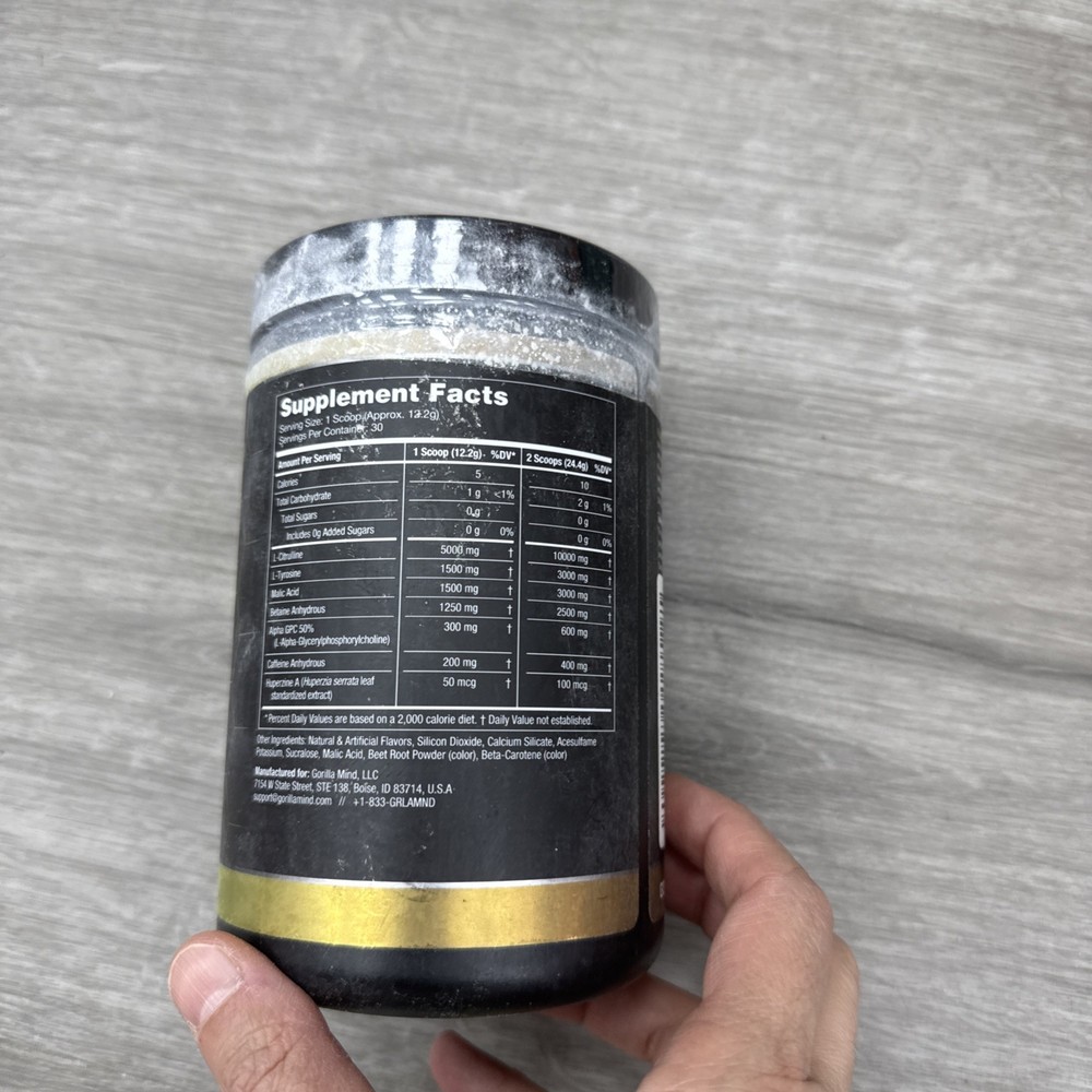 Gorilla Mode Base Pre Workout Volcano Burst Damaged!!!