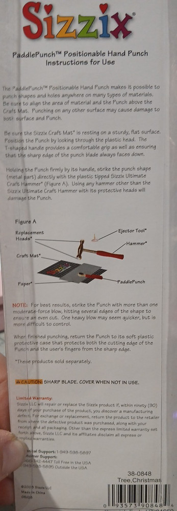 Sizzix Paddle Punch 38-0848 Tree, Christmas