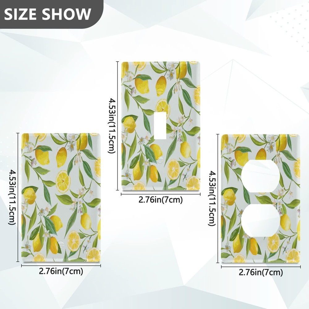 Lemon Floral Pattern Duplex Wall Plate Switch Plate Electrical Outlet Covers ...