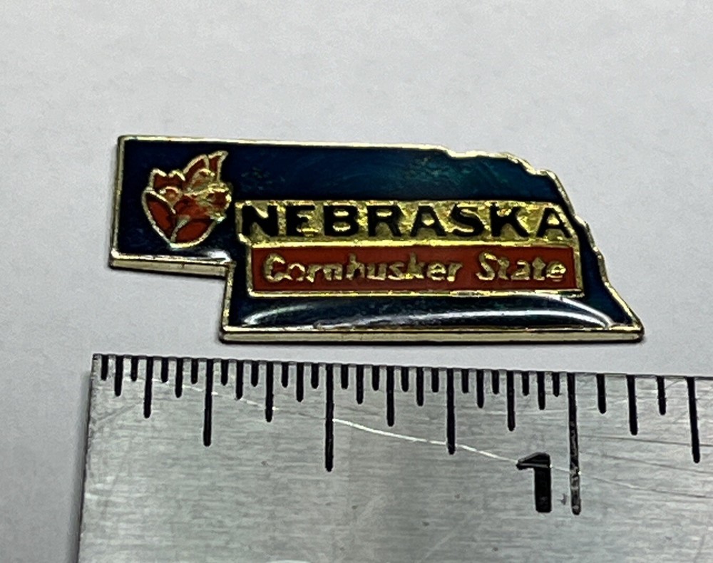 Nebraska Lapel Pin State Shaped Souvenir Cornhusker State