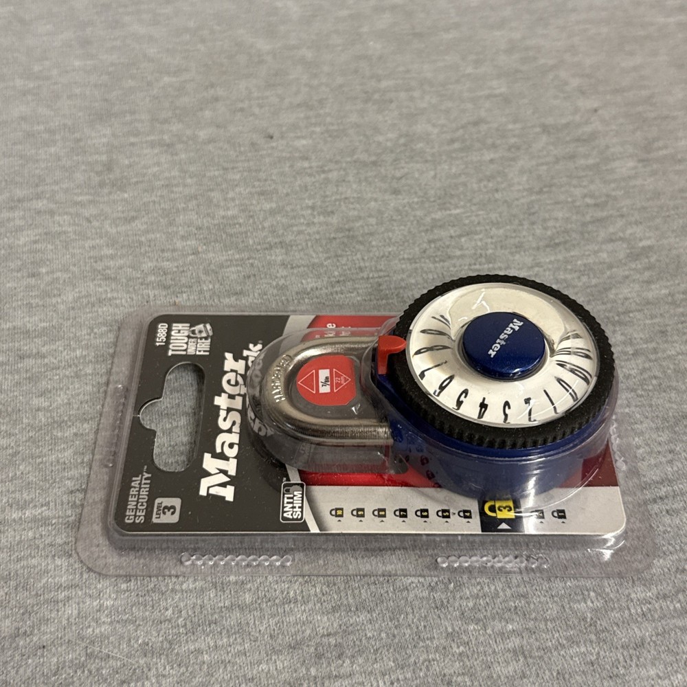 Master Lock 1588D EZ Read EZ Dial Magnification Blue Combination Lock - (3-PACK)