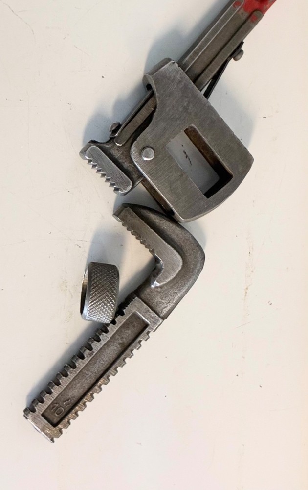 Vintage Adjustable Wrench Lot 10" & 14" Red Handle