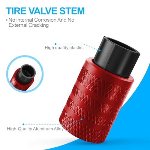 Tire Valve Stem Caps, Red(4 Pack) red