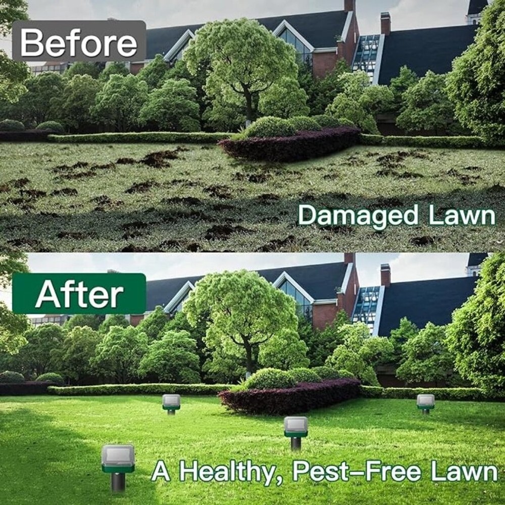 Solar Mole Repellent Stakes - Green - NWOT