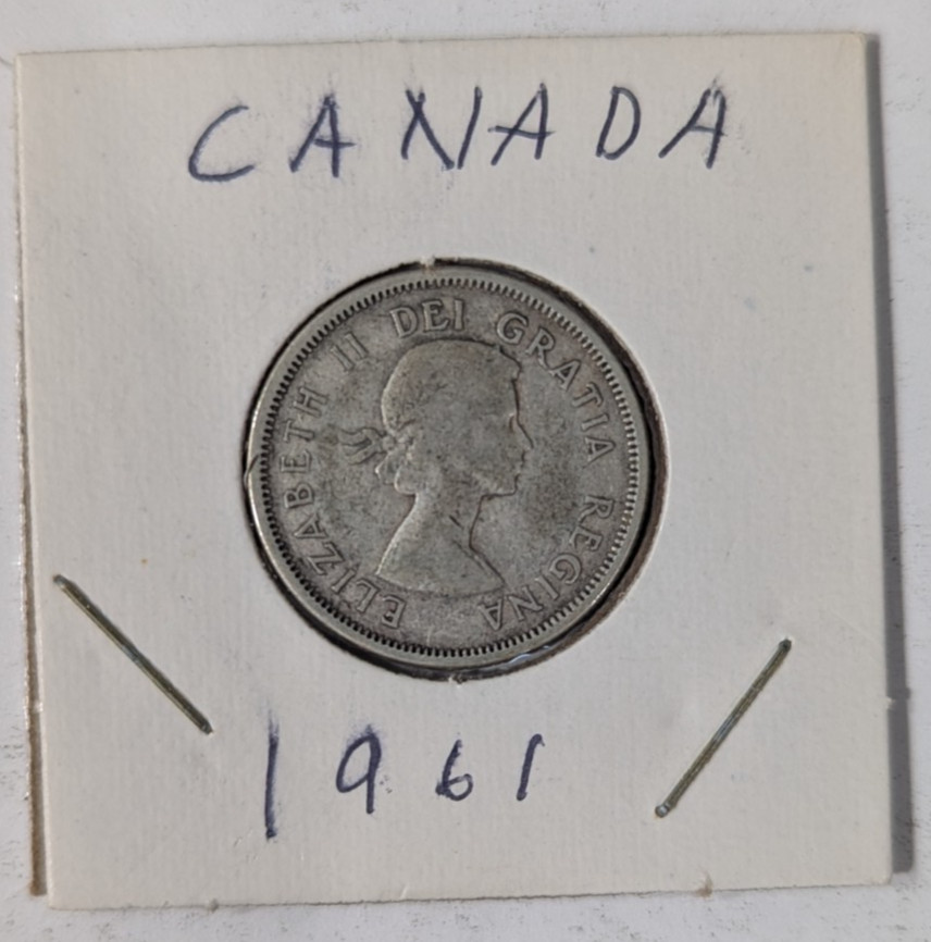 1961 Silver Canada 25 Cent Coin
