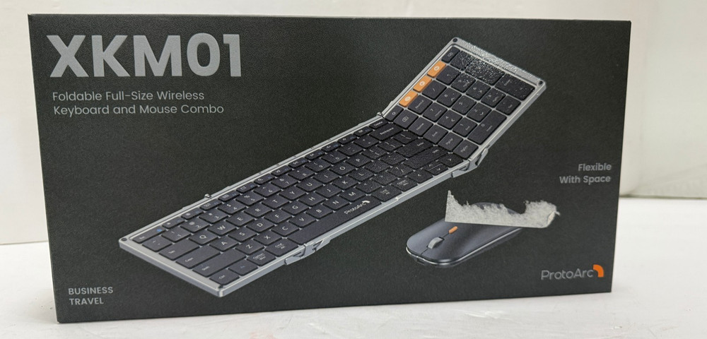 ProtoArc Keyboard & Mouse Combo Full Size Foldable, Wireless, Rechargeable XKM01