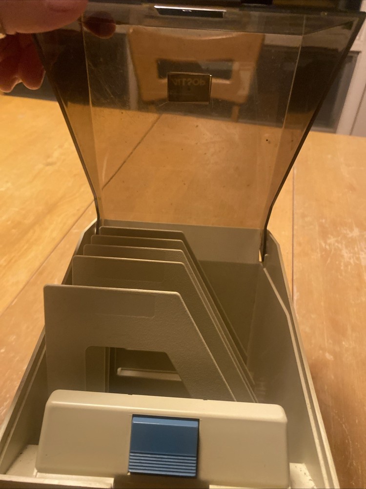 Vintage 5.25 Floppy Disk Plastic Storage Box Case Holder Organizer