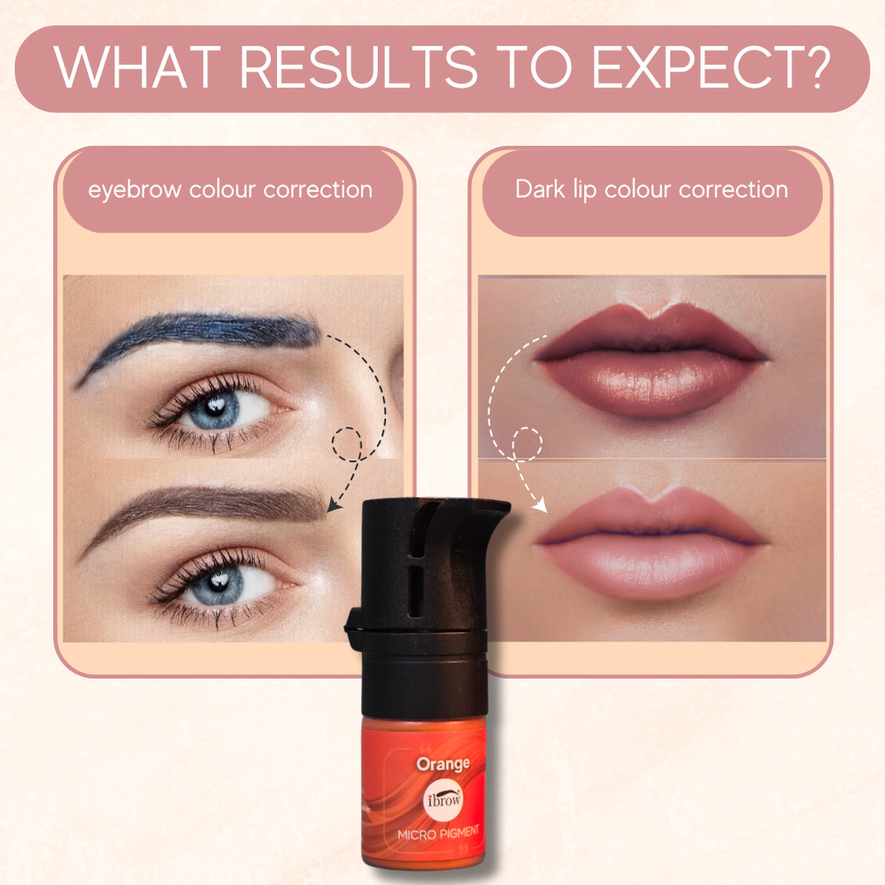 Ibrow Permanent Makeup Orange Liquid Pigment For Eyebrows and Lips (5ml)