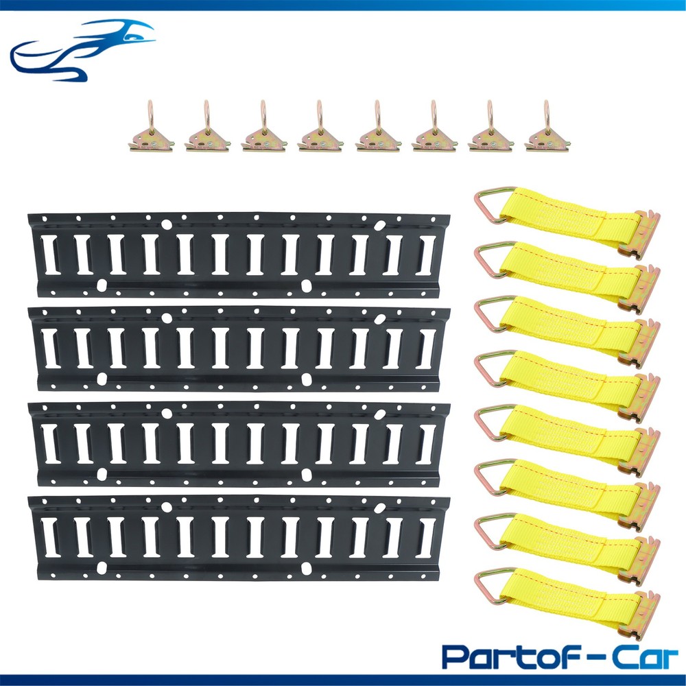 Black 20 Pack 24" E Track Rail Sections With Anchors For Mounting In Trailers