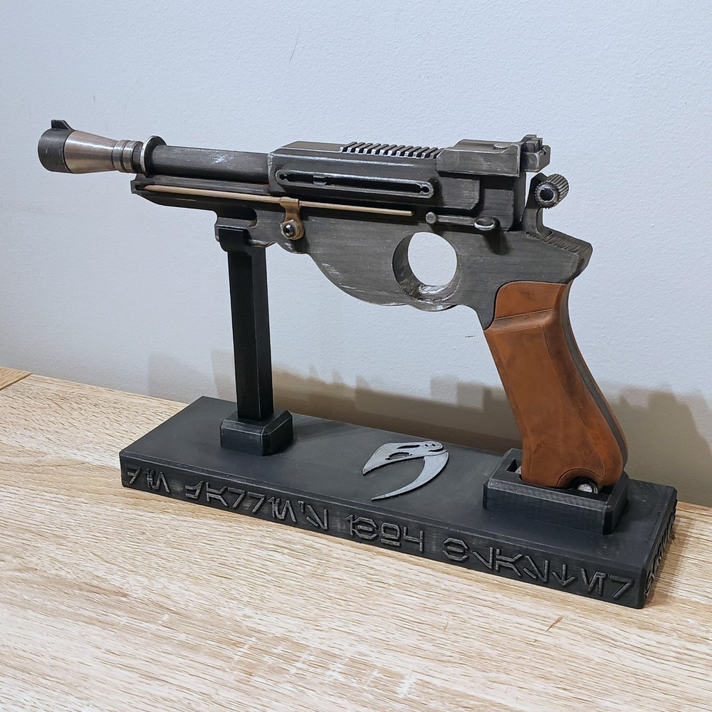 Star Wars Mandalorian Weathered IB-94 3D Printed Blaster Prop + Stand