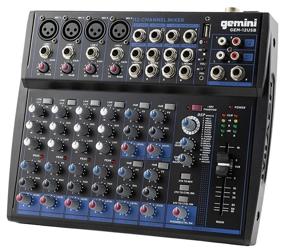 Compact Bluetooth Mixer, 12 Channel - GEM-12USB