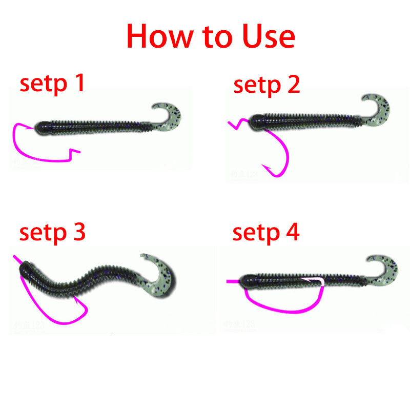 100pcs EWG Offset Worm Hooks offset shank hook offset for Soft Plastic Baits