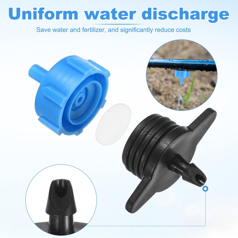 25-Pack Drip Irrigation Emitters, 2 GPH Plastic Irrigation Drippers [Blue]