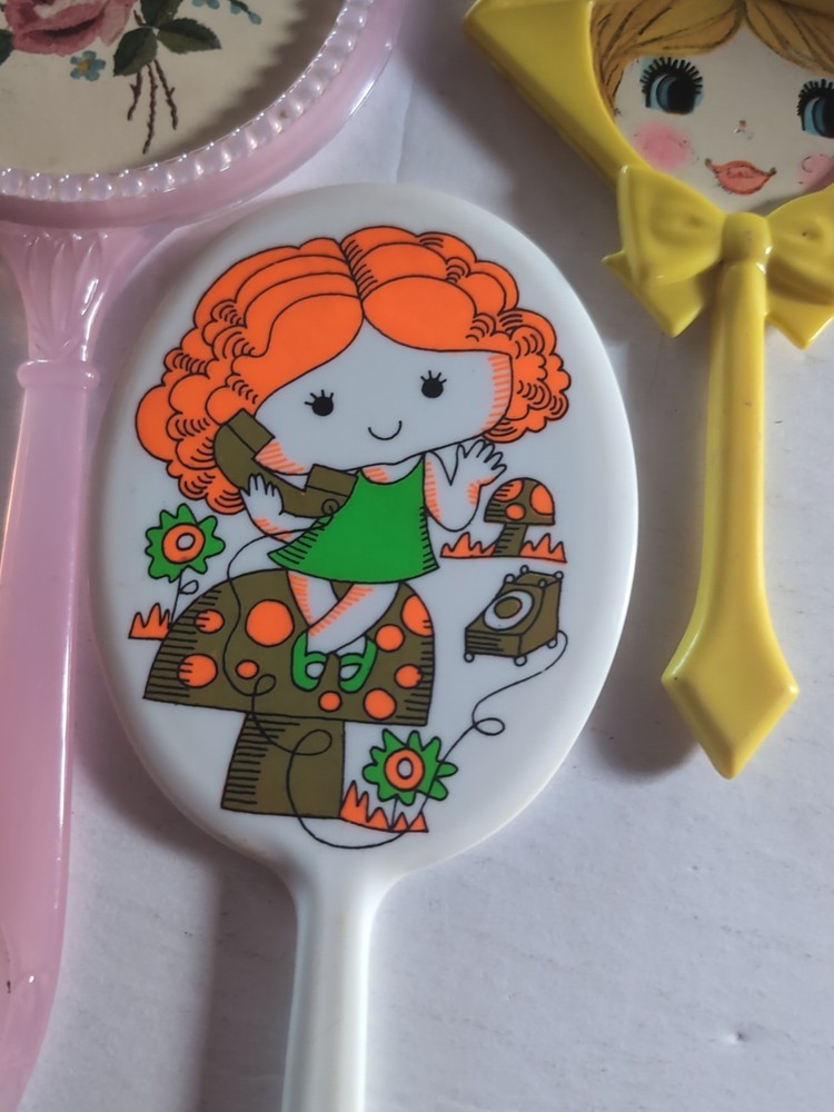 3 Vintage Kids Hand Mirrors