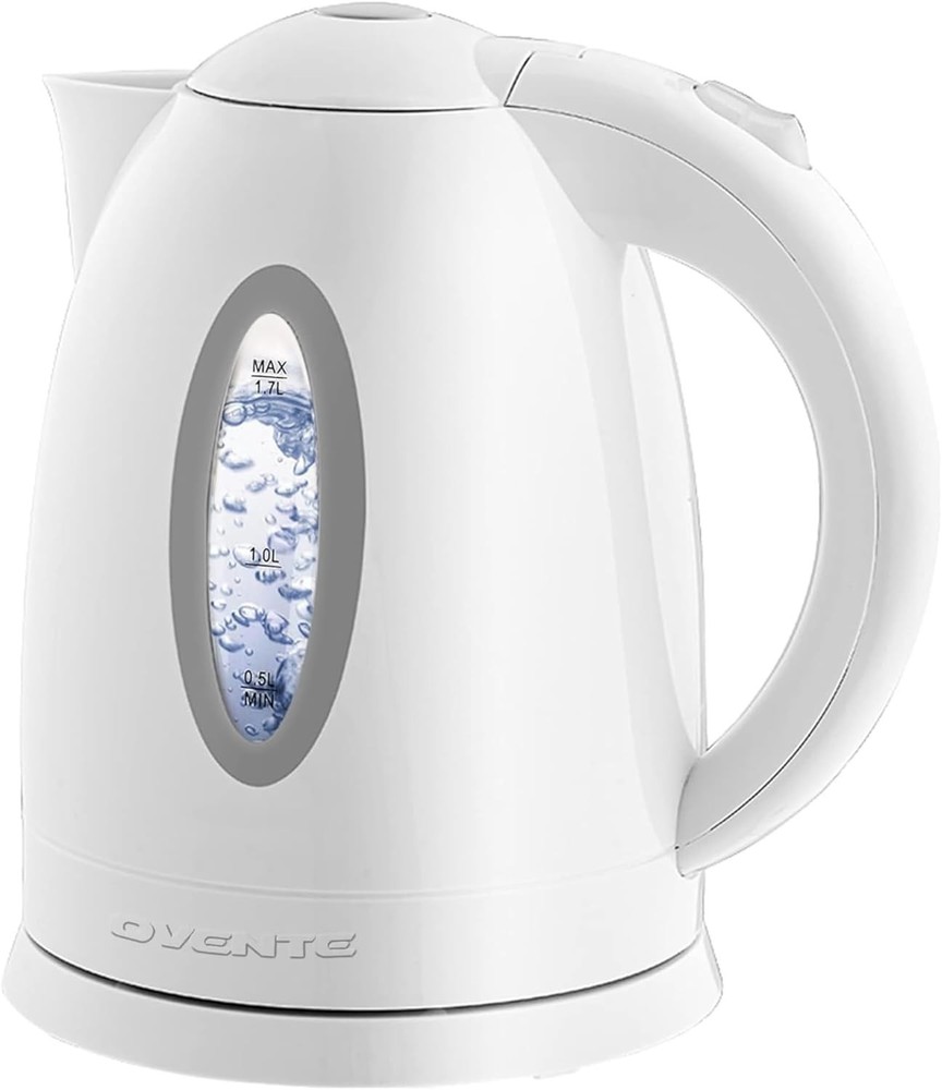 Efficient 1.7L White Electric Kettle with Removable Filter & Safety Features